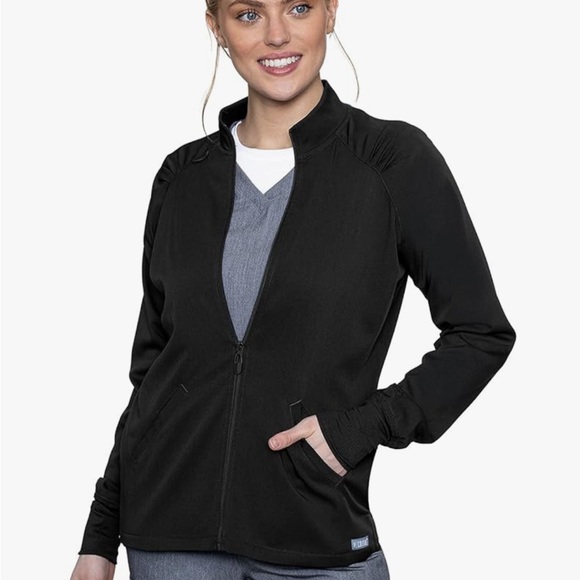 Med Couture Touch Women's Raglan Zip Front Warm Up Jacket - Picture 2 of 7